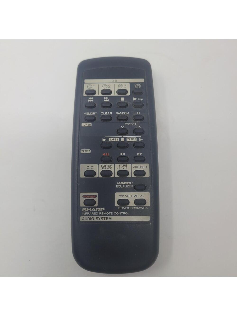 Remote Control Sharp Audio System RRMCG0099AWSA Genuine Original Tested OEM